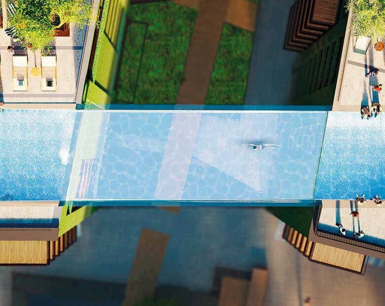 Pierwszy na świecie „podniebny basen” ze szklanym dnem. Połączy dwa...